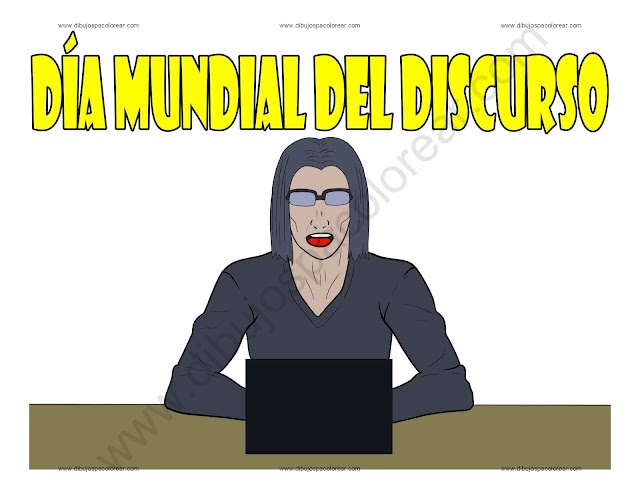 Día Mundial del Discurso dibujo a color y para colorear